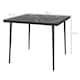 image 7 of Outsunny Outdoor Dining Table for 4 with Marble Effect Tempered Glass Top White