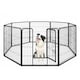 image 1 of COSTWAY 8 Panel 80cm Height Pen Fence w/ Lock Black Black
