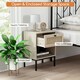 image 4 of COSTWAY 2-Tier Nightstand Bedside Table Wood Top Side Table Brown