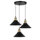 image 1 of Emitto Pendant Light 3 Lights Height Adjustable Vintage Ceiling Light Black