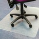 image 1 of 2 x Low Pile Rectangular 90x120cm PVC Floor Protector For Carpets & Hard Floors Non- Slip Office Chair Mat Unrolled