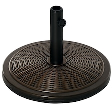 Outsunny 13kg Garden Parasol Base Holder, Cement Outdoor Market Umbrella Stand, Fits 35mm38mm48mm Poles, Black