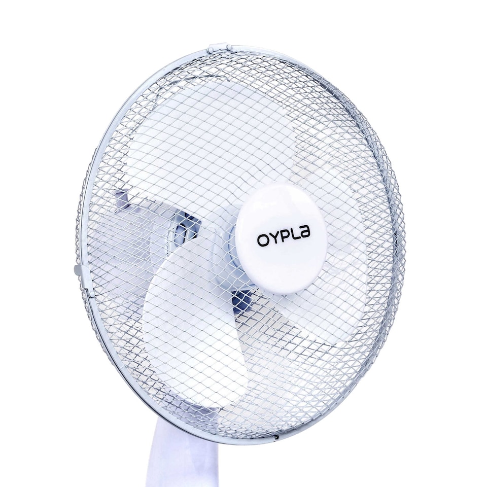 image 1 of 12 Inch Oscillating White Desk Top Fan