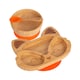image 1 of Tiny Dining Children's Bamboo Suction Fox Dinner Set - Orange