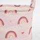 image 5 of OHS Kids Rainbow Print Round Pop Up Clothes Toy Storage Laundry Basket, 1-2kg - Blush Pink