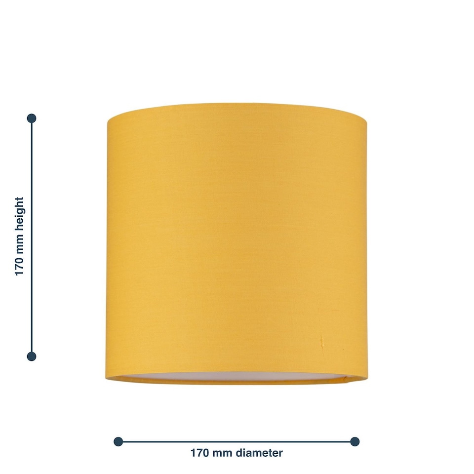 image 1 of Ochre Yellow Textured Cotton 17cm Table Lamp Shade | Yellow | Small | 1