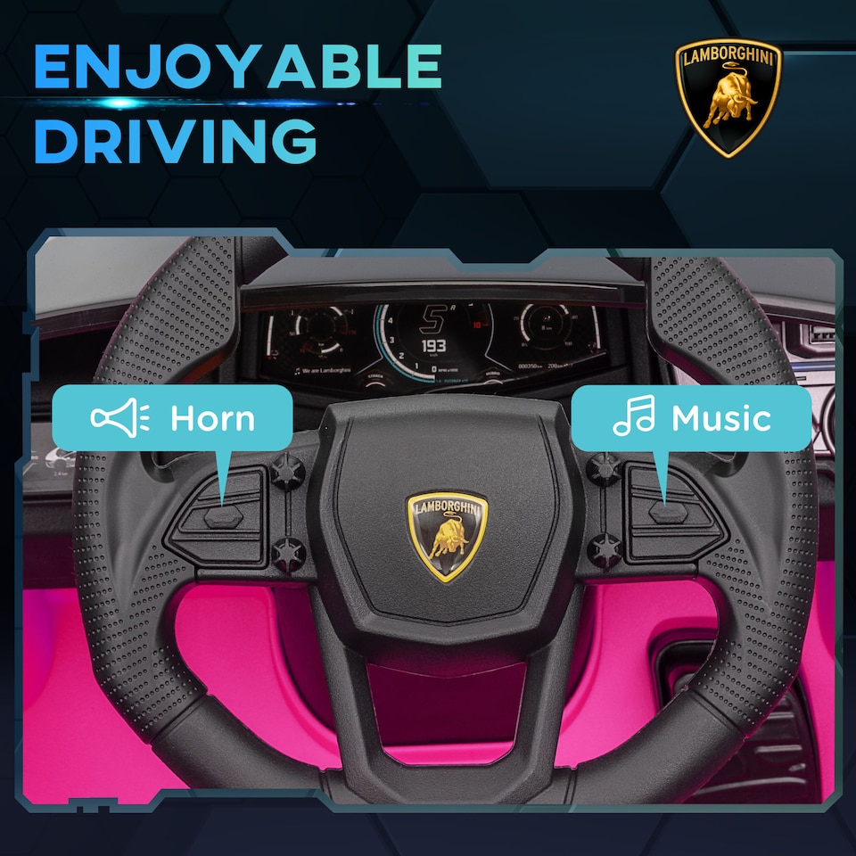 image 1 of AIYAPLAY Lamborghini Revuelto Licensed Ride On Car, with Suspension, Pink