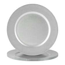 Argon Tableware Metallic Charger Plates - 33cm - Silver - Pack of 6 Grey