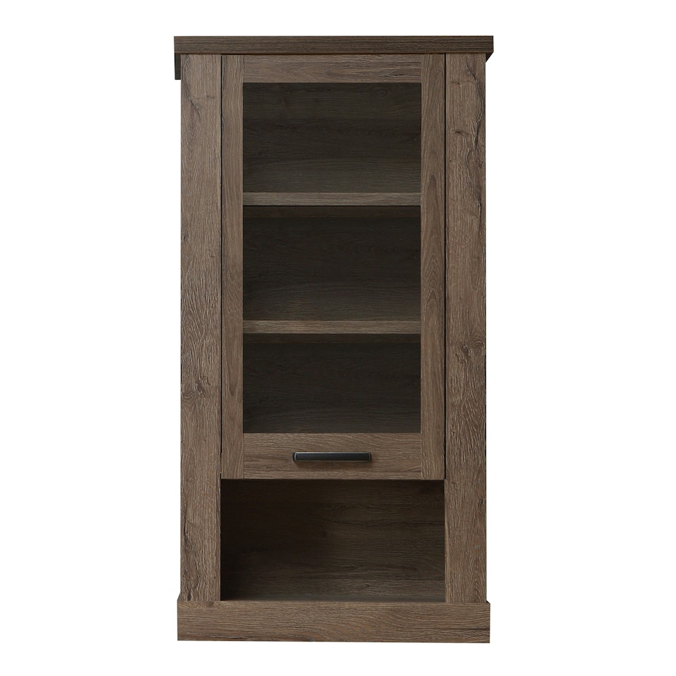 image 1 of Corona 1 Door Wall Display Cabinet in Tabak Oak