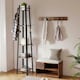 image 2 of HOMCOM Industrial Coat Stand with 4 Storage Shelves and 8 Hooks Rustic Brown | Brown | Black | One Size