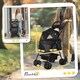 image 7 of PawHut Pet Stroller Foldable Travel Carriage w/ Brake Basket Canopy, Black