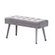 image 2 of Grey Velvet Padded Dining Bench with Metal Legs 90 cm Length, Dining Room Furniture