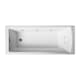 image 1 of Square Single Ended Straight Whirlpool Bath with 8 Chrome Jets and Leg Set, 1800 x 800mm White