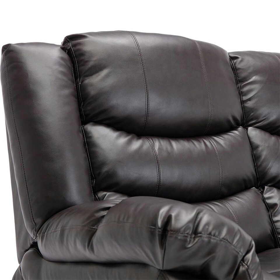 image 1 of Seattle 2 Seater Manual High Back Bonded Leather Recliner Sofa (Brown)