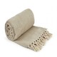 image 4 of Hartley Collection Recycled Cotton Throw in Natural (90" x 100") Brown | Natural