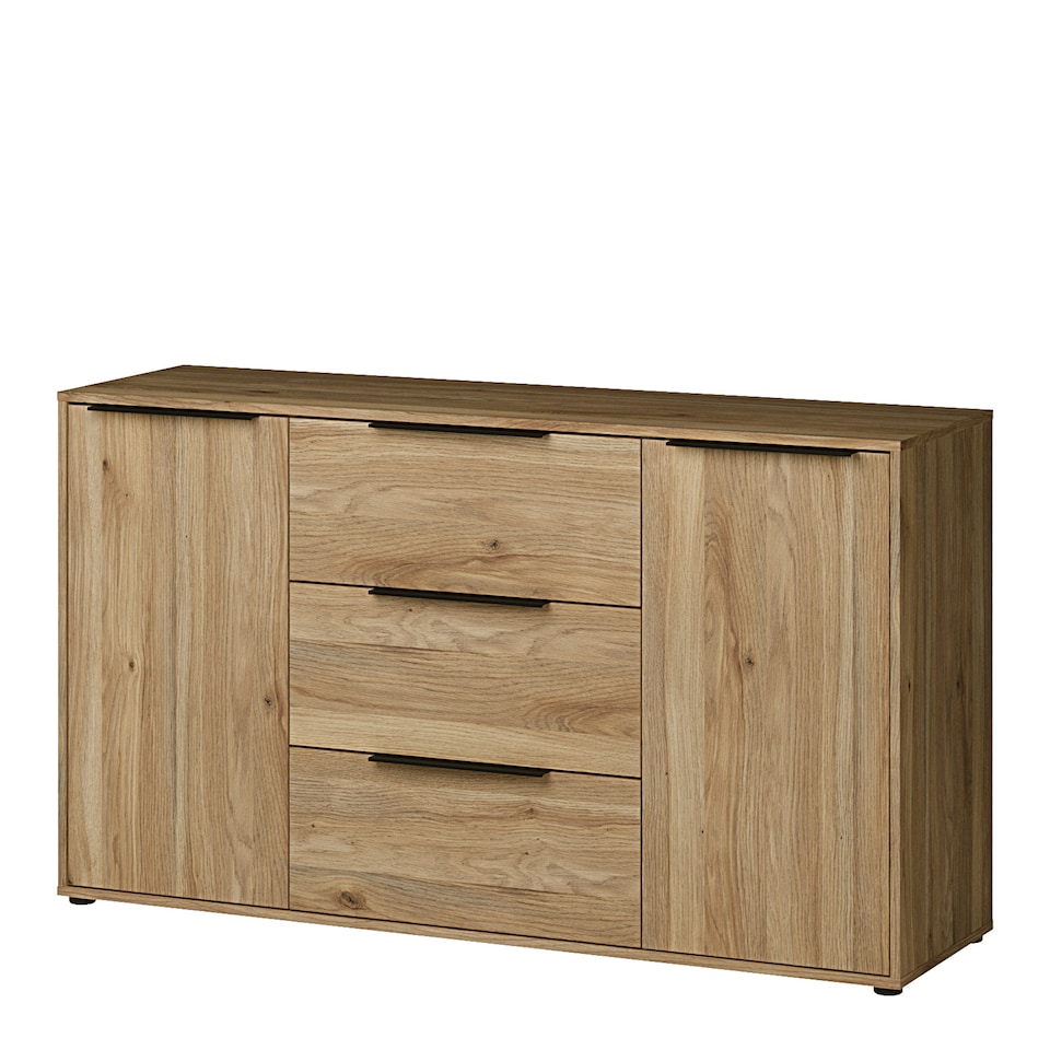 image 1 of Orkney 3 Drawer Sidebaord with 2 Doors in Mauvella Oak