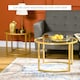 image 5 of HOMCOM Modern Coffee Table Set of 2, Nesting Tables with Glass Top, Gold | Multi