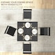 image 6 of HOMCOM 3 Piece Dining Table Set with Metal Frame, Black Black