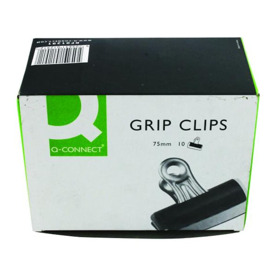 image 1 of Q-Connect Grip Clip 75mm Black (Pack of 10)