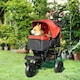 image 6 of PawHut Folding 3 Wheel Pet Stroller Travel Adjustable Canopy Storage Brake Red