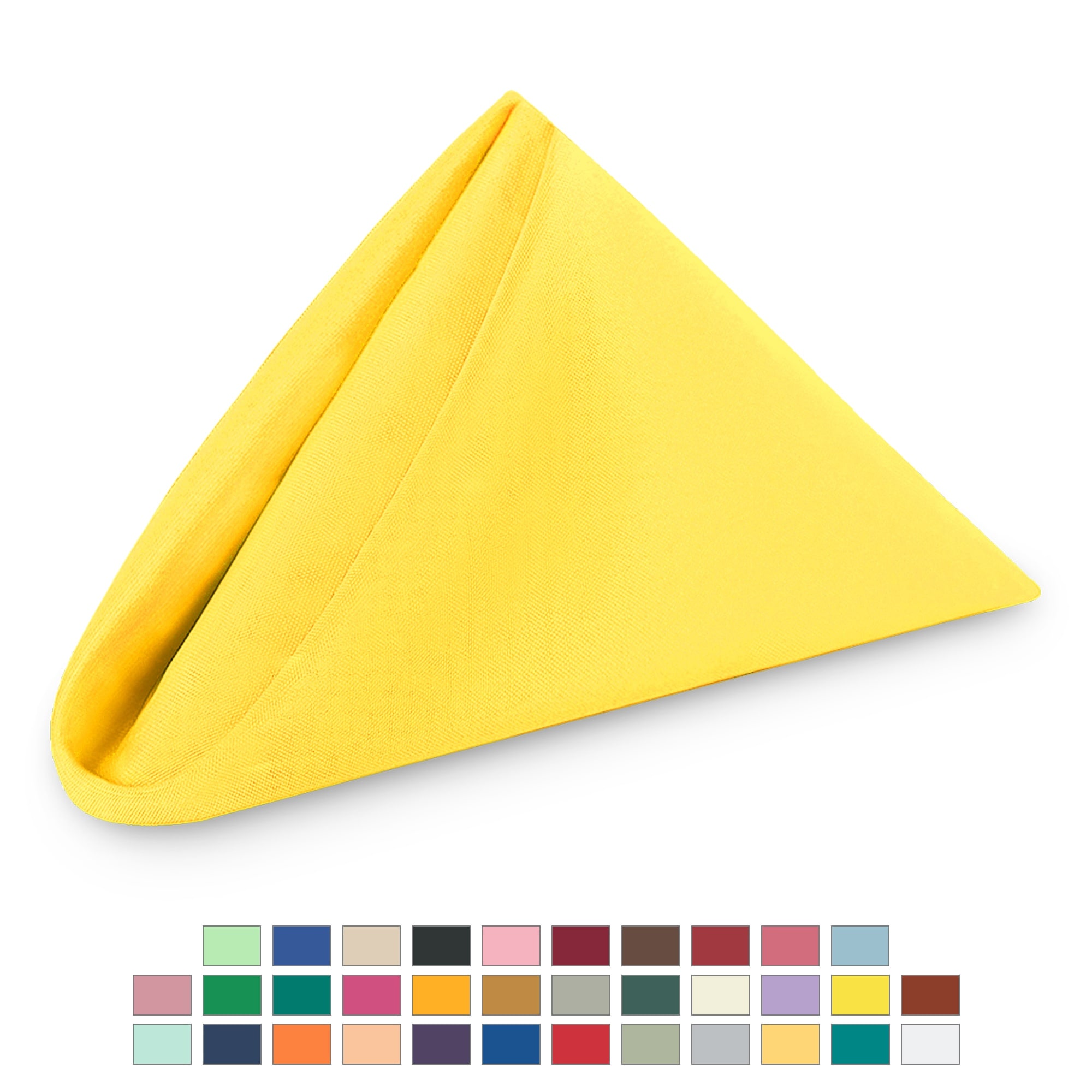 Neel Blue 20 Inch Polyester Table Napkins, Reusable, Wrinkle-Resistant Cloth Napkins, 10pcs in Lemon
