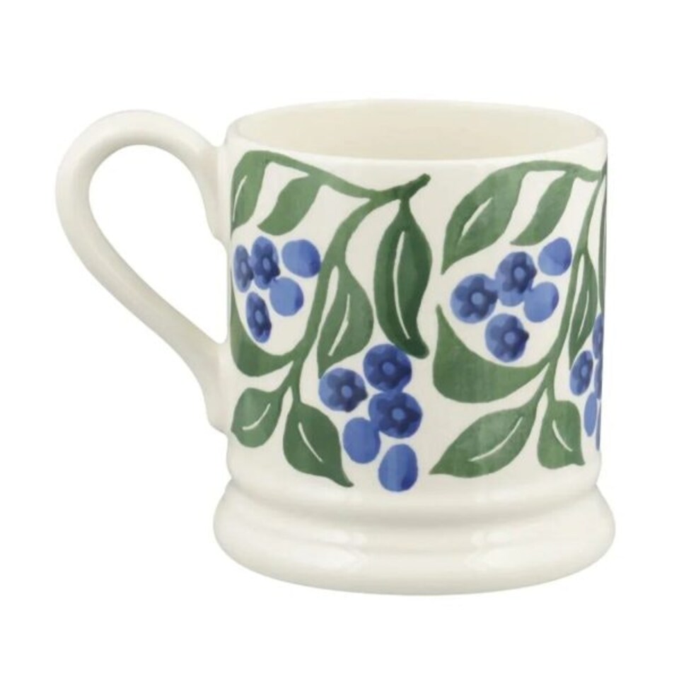 image 1 of Mug: 1 x 300ml Emma Bridgewater Blueberries 1/2 Pint Mug, Ceramic White