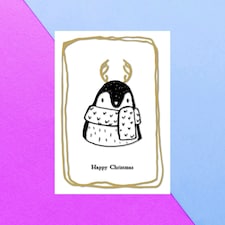 Happy Christmas Penguin Greetings Card