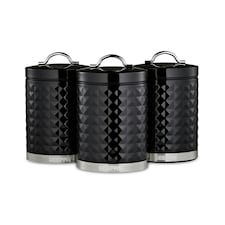 GEEPAS 3-Piece Tea Coffee Sugar Canisters Set Cream