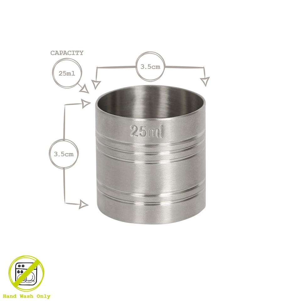 image 1 of Rink Drink Stainless Steel Thimble Measure - 25ml | Silver | Silver