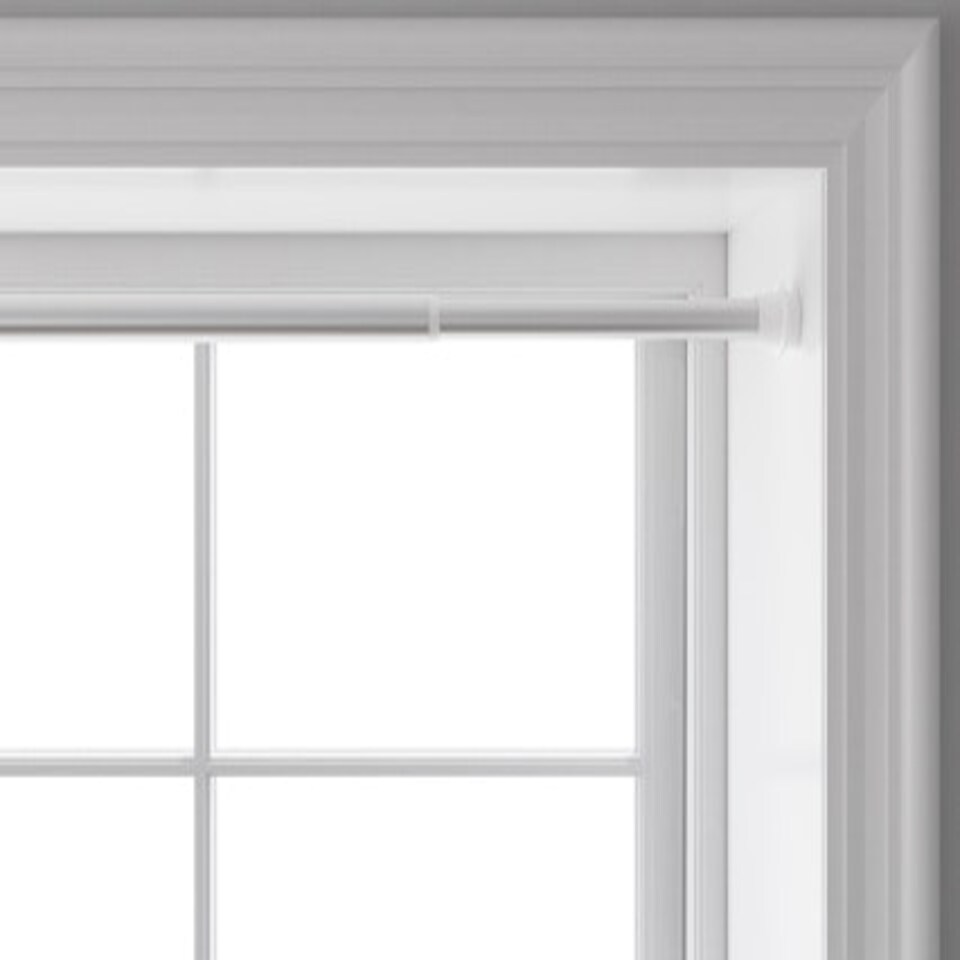 image 1 of 19 - 22mm Silver Extendable No Drill Eyelet Metal Curtain Pole 150 - 200cm Silver | Silver