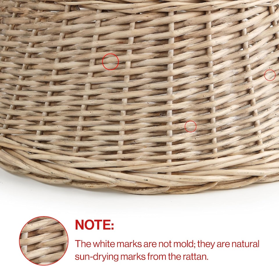 image 1 of 60cm Christmas Tree Skirt Woven Willow Xmas Collar Wicker Rattan Trunk Basket Guard