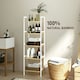image 6 of HOMCOM 5-Tier Bamboo Bathroom Storage Shelf with Adjustable Rack, Natural
