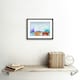 image 2 of Colourful Abstract Harbour Landscape Oil Painting 9x7" Black Framed Wall Art Print