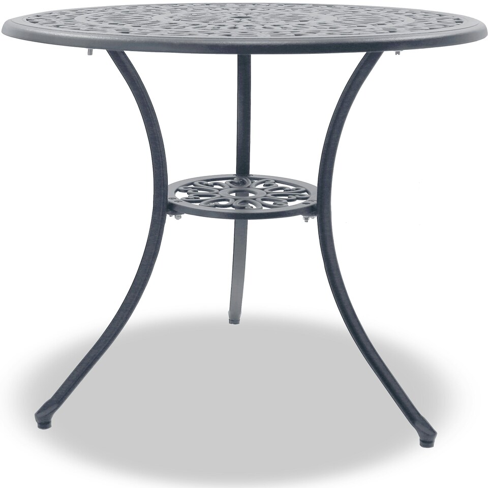 image 1 of Centurion Supports POSITANO Luxurious Garden and Patio Table and 2 Large Chairs with Armrests Cast Aluminium Bistro Set - Grey