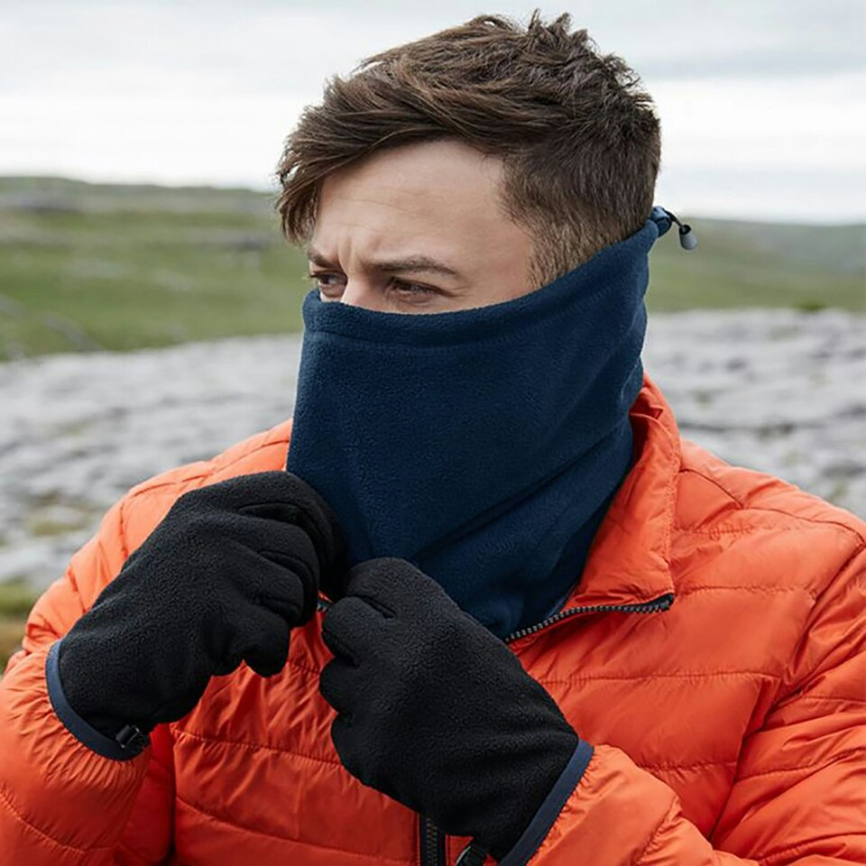 image 1 of Beechfield Fleece Recycled Snood - French Navy - One Size Blue
