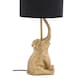 image 3 of First Choice Lighting Elephant Gold Resin Table Lamp With Black Fabric Shade Gold | Black