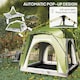 image 8 of Outsunny 4 Man Pop Up Tent Camping Backpacking Dome Tent, Green