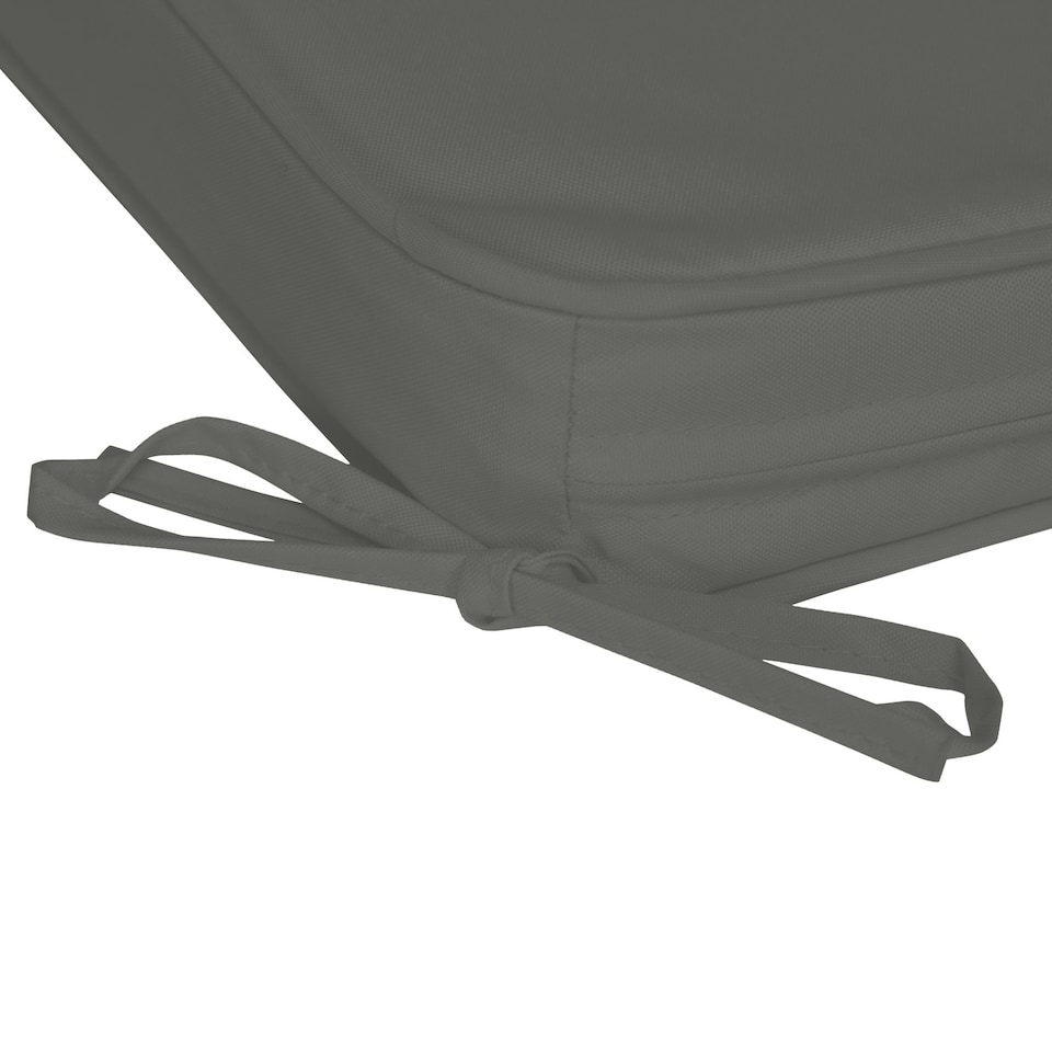 image 1 of Outsunny Set of 6 Chair Cushion Seat Pads Dining Chair w/ Straps Outdoor Grey 