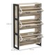 image 3 of HOMCOM Entryway Shoe Cabinet with 3 Flip Drawers Adjustable Shelves