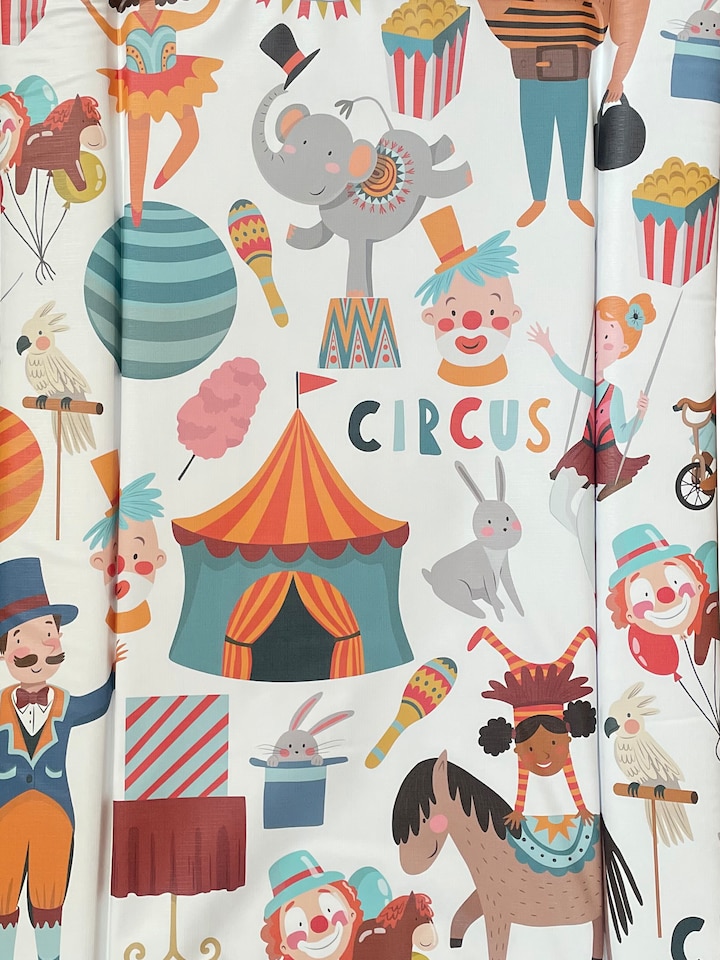 image 1 of Babybase Padded Changing Mat 74 x 46cm Funky Circus | White