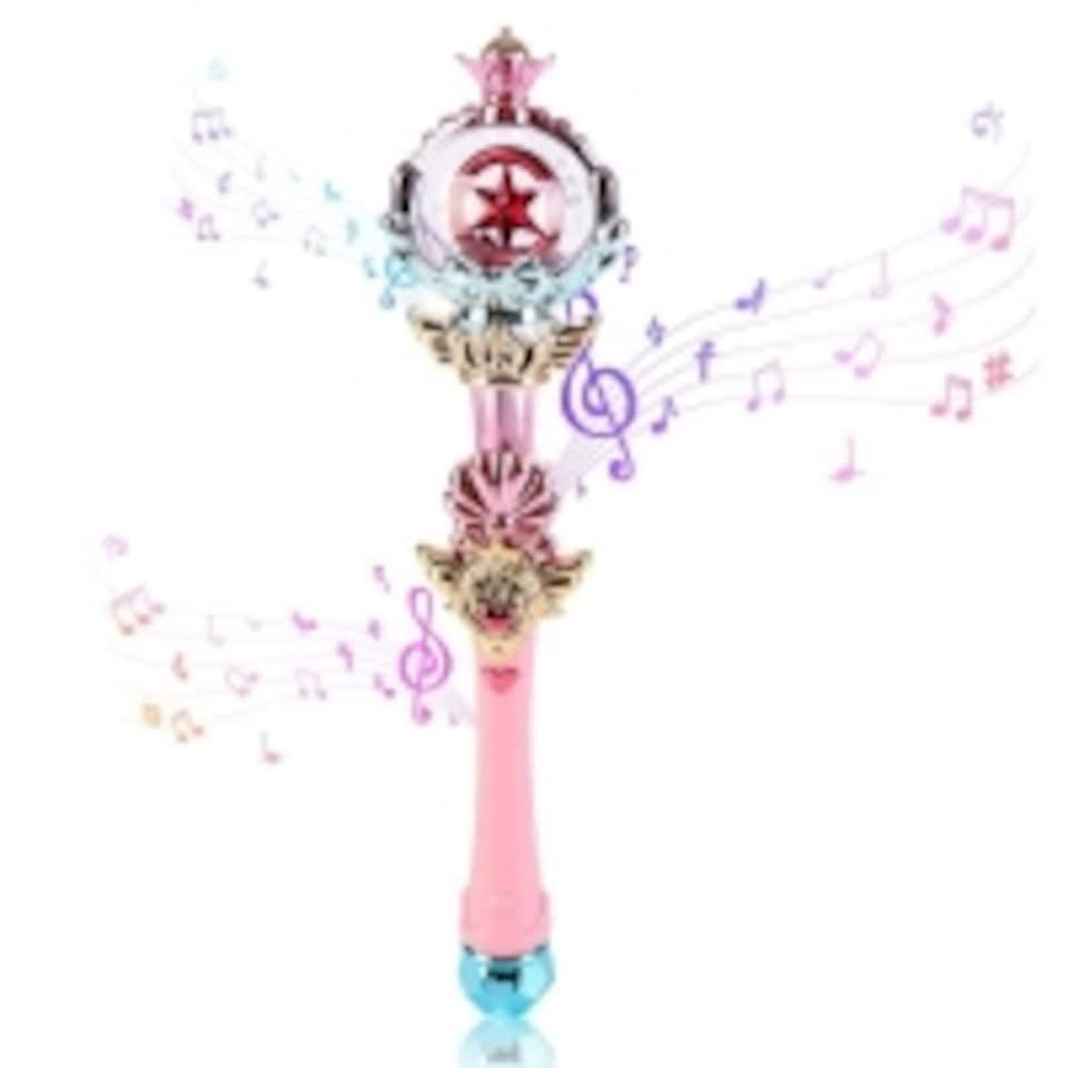 image 1 of Light Up Princess Wand for Kids – LED Lights and Music – Magic Fairy Wand for Dress-Up, Costumes, Pretend Play and Birthday Gifts