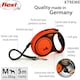 image 2 of Flexi Xtreme Tape Orange & Black Medium 5m Retractable Dog Leash/Lead