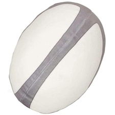 Mumbles Zippie Rugby Ball Plush Toy - White/Grey - 23cm