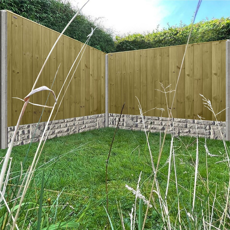 image 1 of Ultimate T&G Vertical Boards W:6ft x H:4ft Fence Panel Treated Timber (Pack of 3)