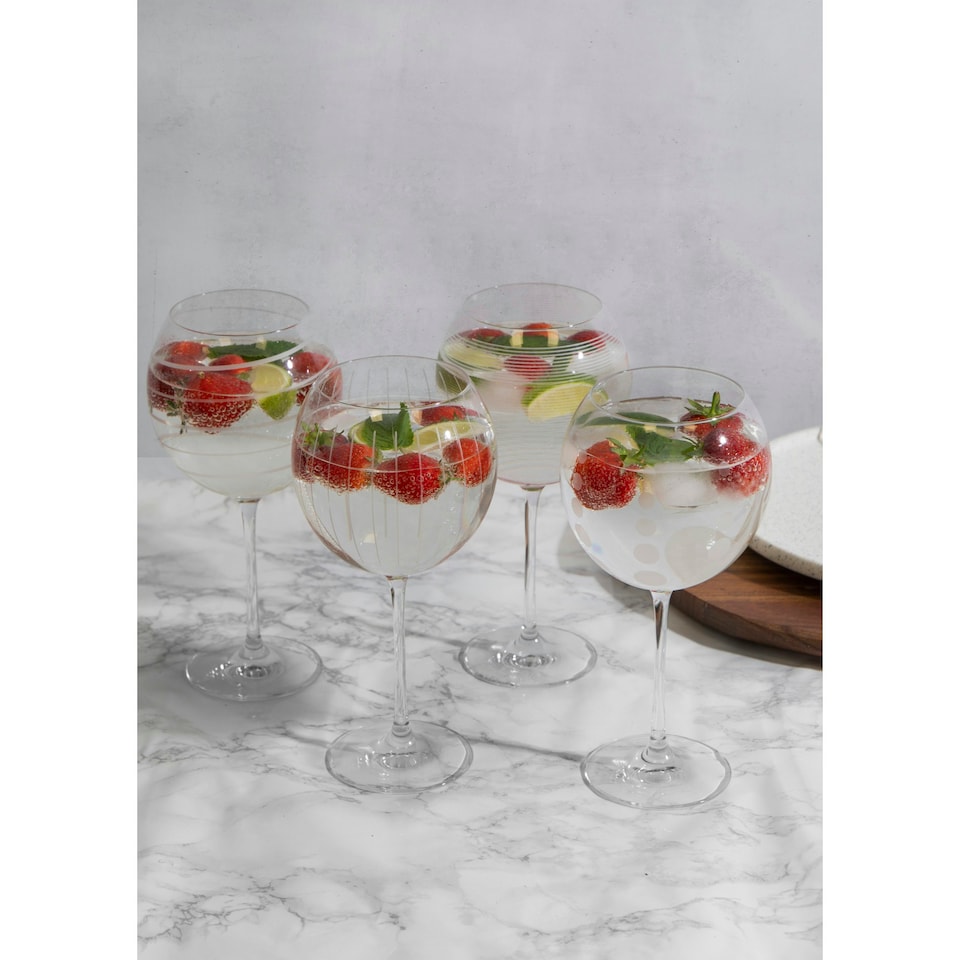 image 1 of Mikasa Gin Glass Set Clear Crystal 724ml Set of 4