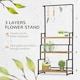 image 3 of Outsunny 3 Tiered Plant Stand Rack with Hanging Hooks for Indoor Outdoor