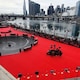 image 2 of 5 Metres Deluxe Exhibition Quality Ribbed Heavy Duty Red Carpet Runner 1 Metre Wide