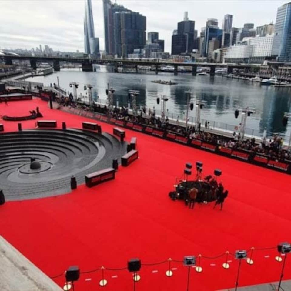 image 1 of 5 Metres Deluxe Exhibition Quality Ribbed Heavy Duty Red Carpet Runner 1 Metre Wide
