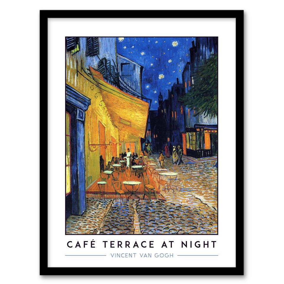 image 1 of Vincent Van Gogh Café Terrace At Night Place Du Forum Framed Wall Art Print A4