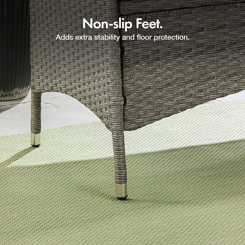 image 1 of VonHaus Grey 2 Seater Rattan Loveseat for Garden